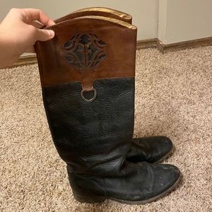 Leather Frye boots - size 10. Worn but just need a bit of cleaning. Real leather
